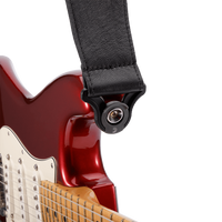 CORREA D'ADDARIO CON AUTOBLOQUEO  DE CUERO COMFORT 7,6 cm. (Negro)