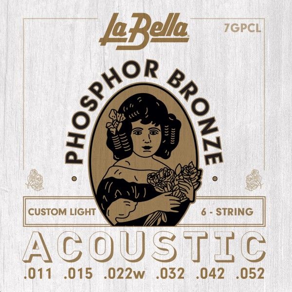 CUERDAS ACÚSTICA LA BELLA PHOSPHOR CUSTOM LIGHT 11-52