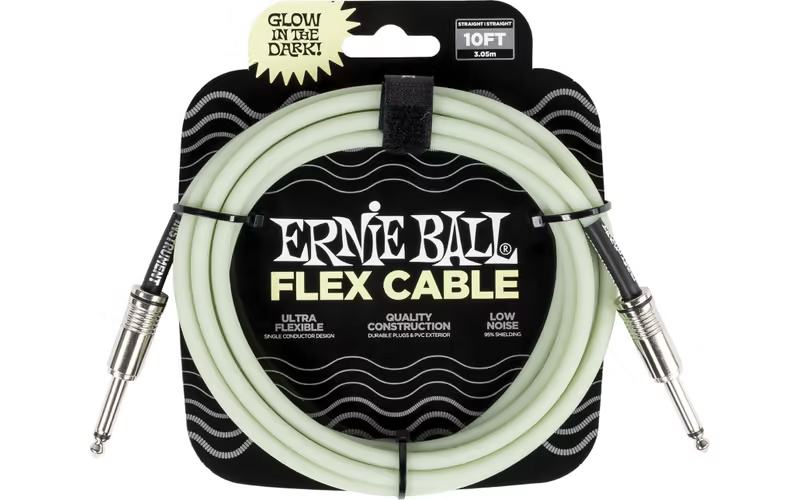 CABLE INST. ERNIE BALL FLEX JACK-JACK SS 3 m - Fosforescente
