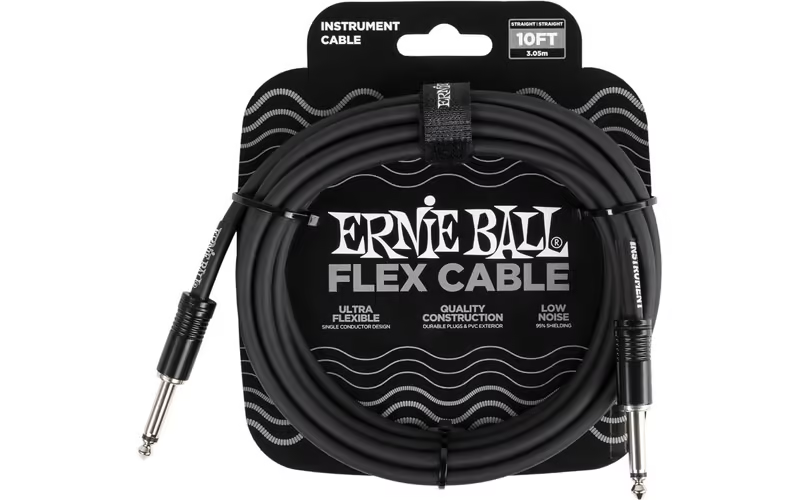 CABLE INST. ERNIE BALL FLEX JACK-JACK SS 3 m - Negro