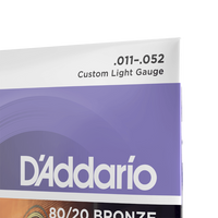 Cuerdas D'Addario acústica bronce 80/20, 11-52