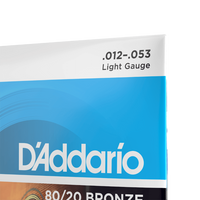 Cuerdas D'Addario acústica bronce 80/20, 12-53